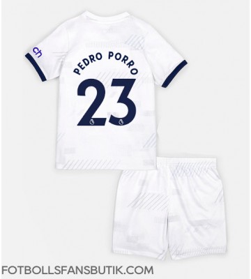 Tottenham Hotspur Pedro Porro #23 Replika Hemmatröja Barn 2023-24 Kortärmad (+ Korta byxor)